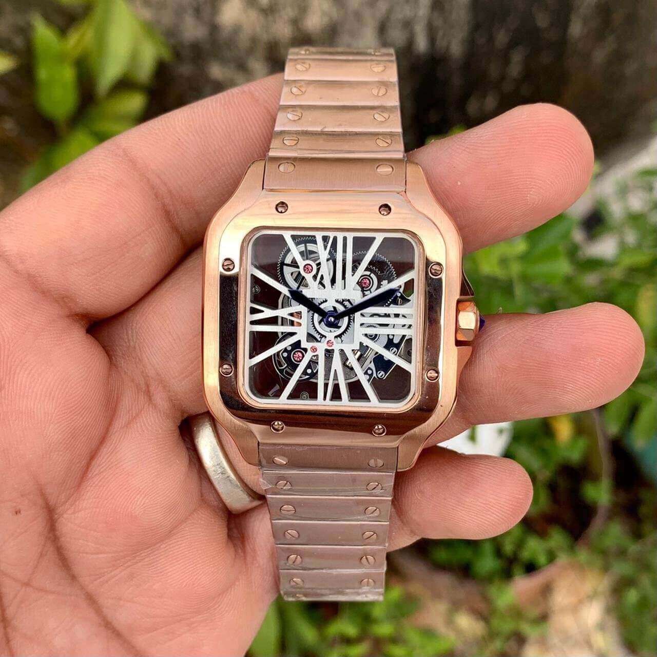 Cartier Skeleton Watch Rose Gold White Dial 40MM Stainless Steel