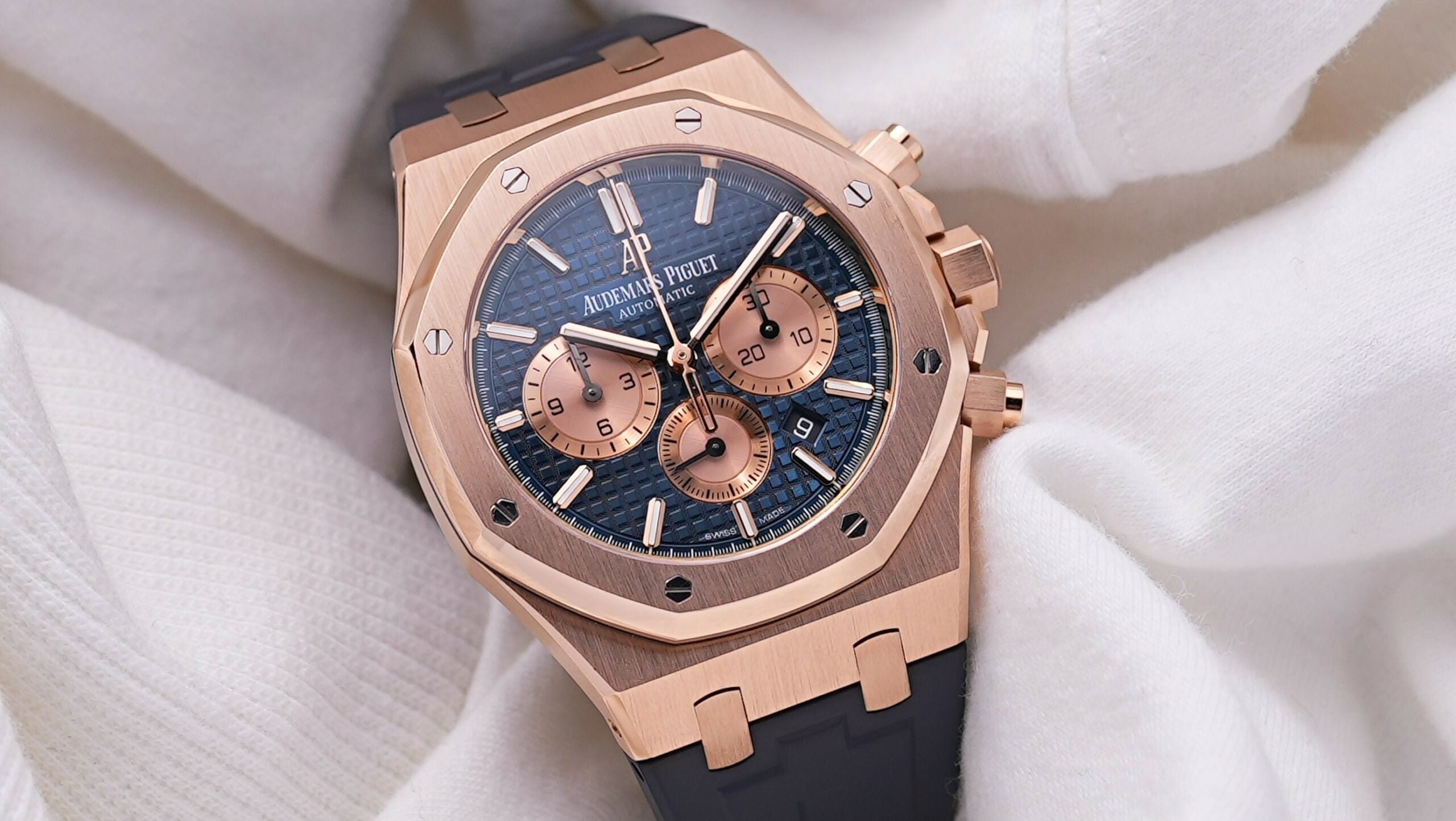 Audemars Piguet 41MM Rose Gold Blue Chronograph