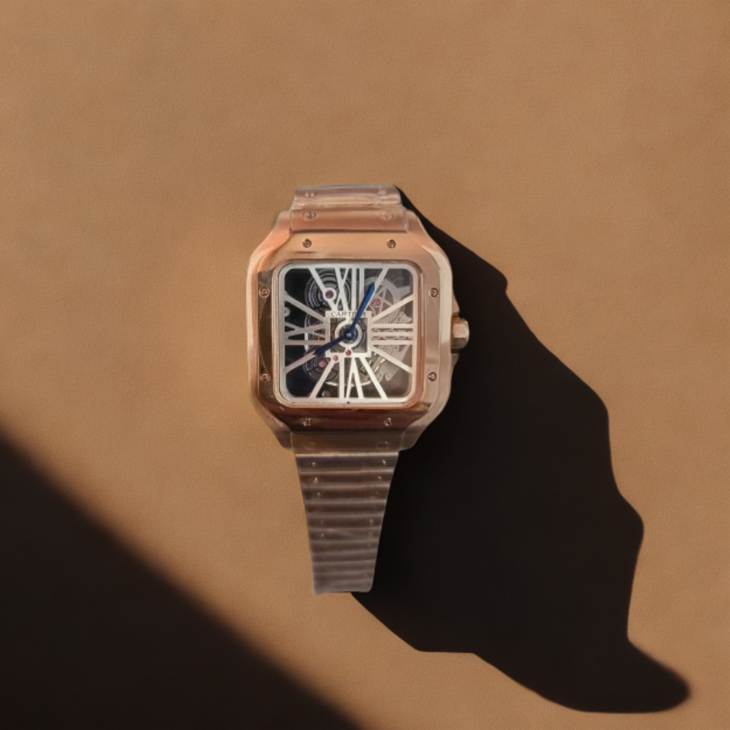 Cartier Skeleton Watch Rose Gold White Dial 40MM Stainless Steel