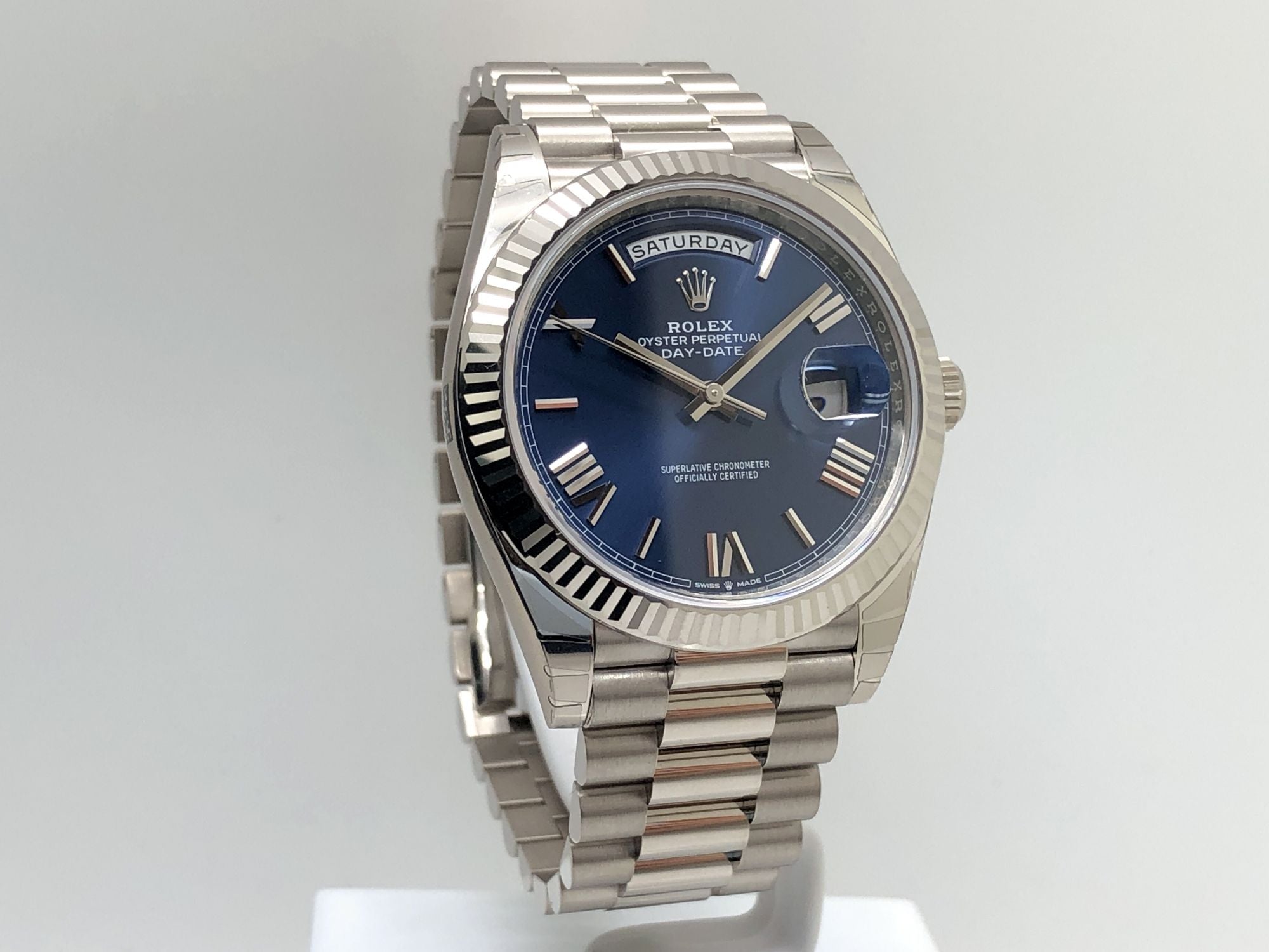 Rolex Day Date 40MM White Gold Blue Dial