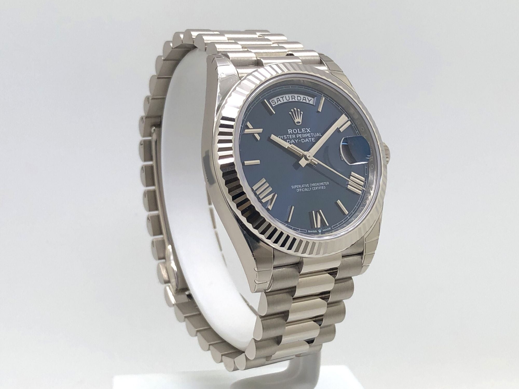 Rolex Day Date 40MM White Gold Blue Dial